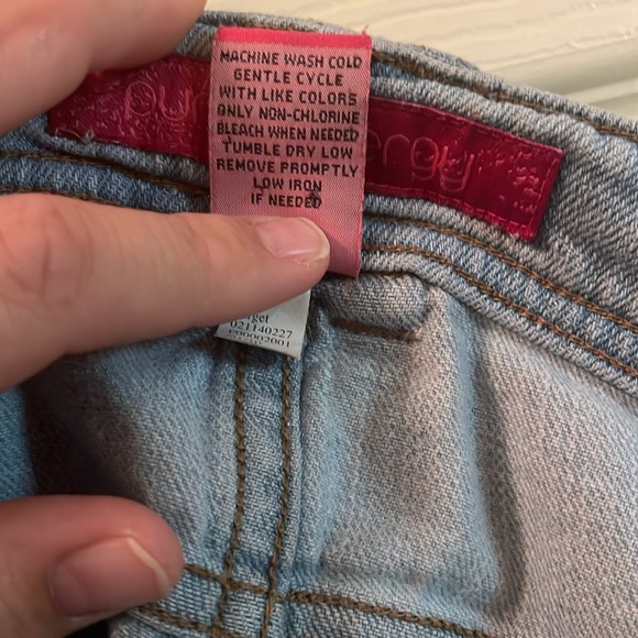 EUC vintage distressed denim jean skirt plus size 22 pure energy 5 pockets - Picture 11 of 12